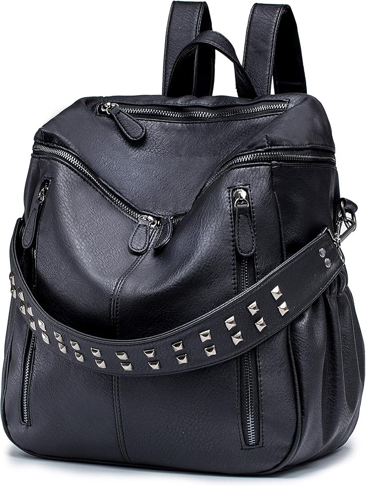 ROULENS Women PU Leather Backpack Purse Convertible Ladies Fashion Casual Travel Large School Sho... | Amazon (US)