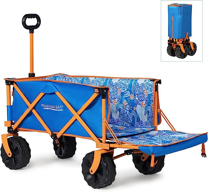 Beach Wagon Cart with Big Wheels, Collapsible Utility Wagon Heavy Duty Folding,Ideal for Outdoor ... | Amazon (US)