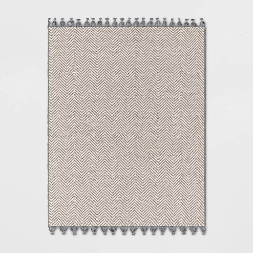 5' x 7' Herringbone Outdoor Rug Ivory/Cashmere Gray - Threshold™ designed with Studio McGee | Target