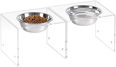 AITEE Elevated Dog Bowls Stand - Acrylic Raised Dog Feeder Station for Medium Dogs, Single Magnet... | Amazon (US)