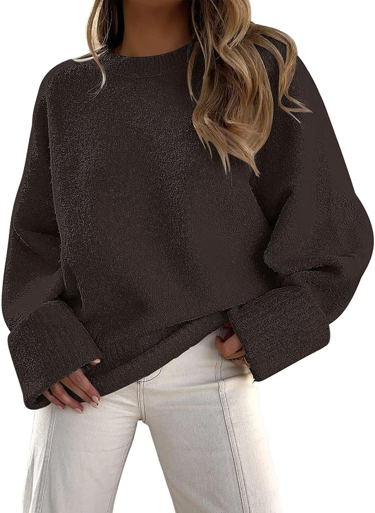 LILLUSORY Women's Oversized Sweaters Fuzzy Chunky Warm Pullover Sweater | Amazon (US)