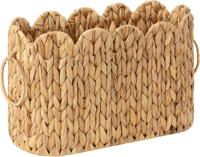 StorageWorks Scalloped Bathroom Toilet Paper Storage Holder, Wicker Toilet Paper Basket for 6 Reg... | Amazon (US)