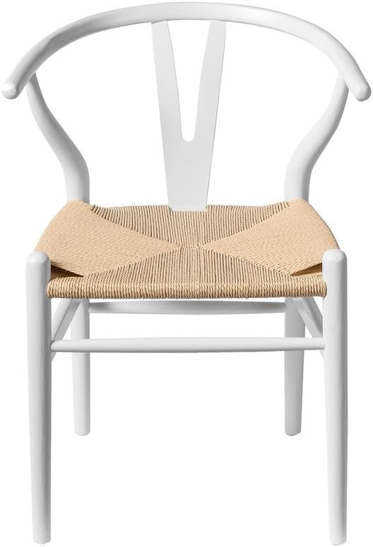 Inmod Wegner CH24 Wishbone Chair, Set of 2, White Painted Beechwood Replica | Amazon (US)