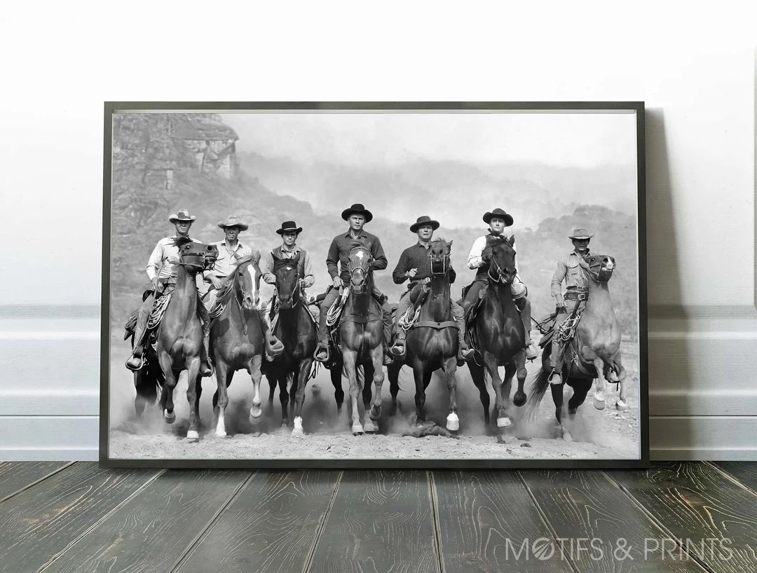 The Magnificent Seven 1960 Print  Yul Brynner Steve Mcqueen - Etsy | Etsy (US)