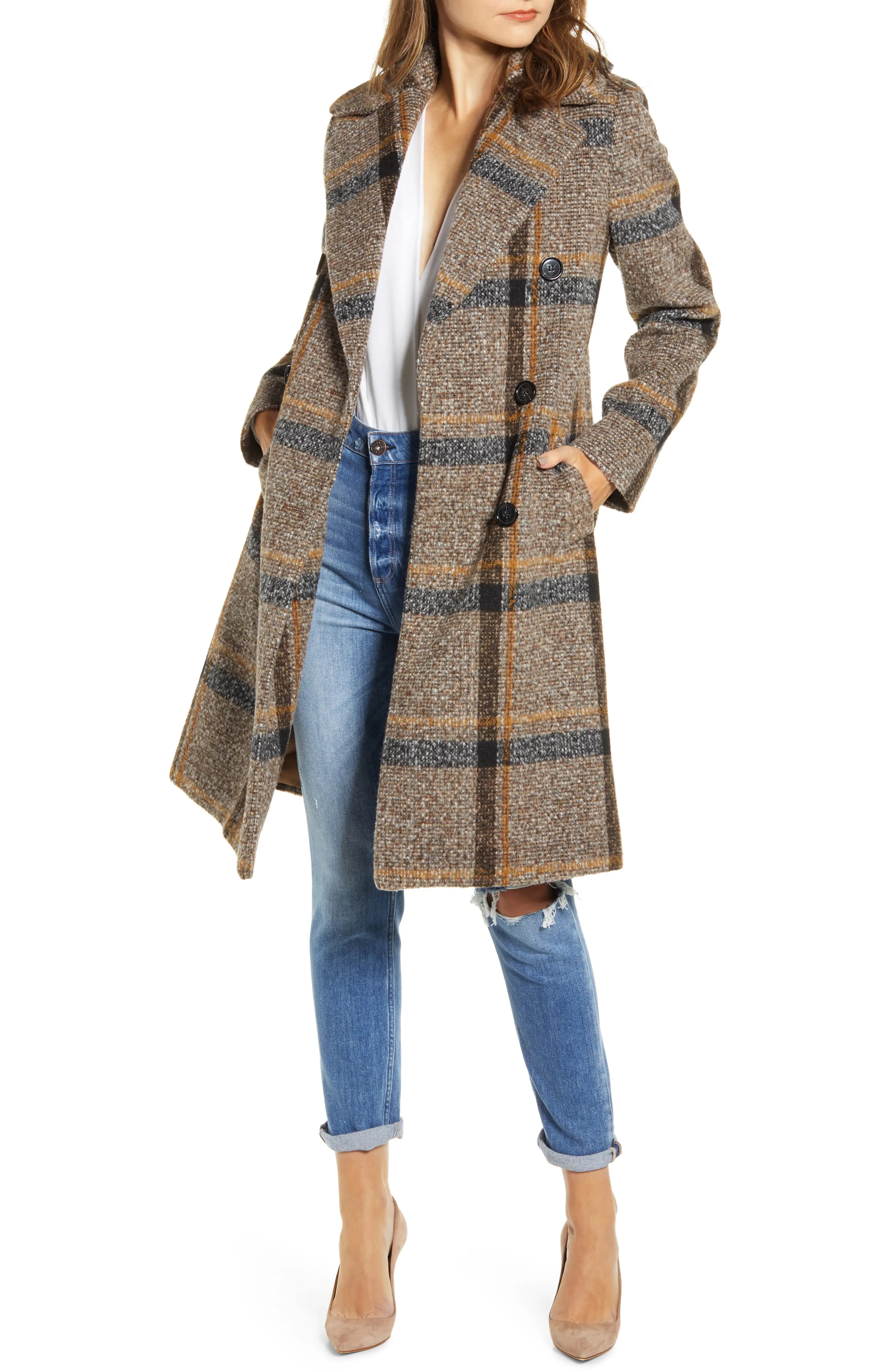 Plaid Double Breasted Coat | Nordstrom