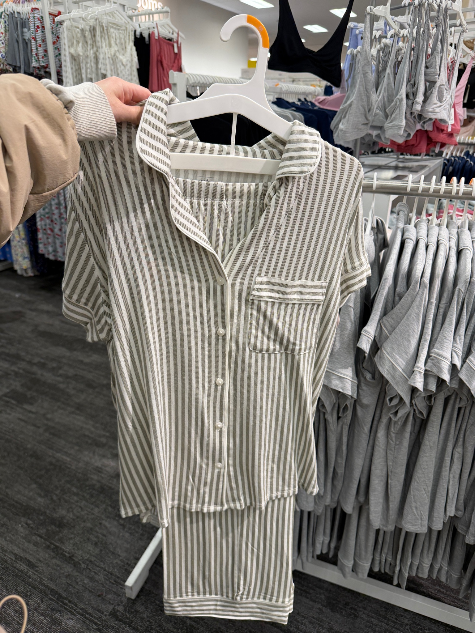 The cutest striped pajama set on sale for MDW!