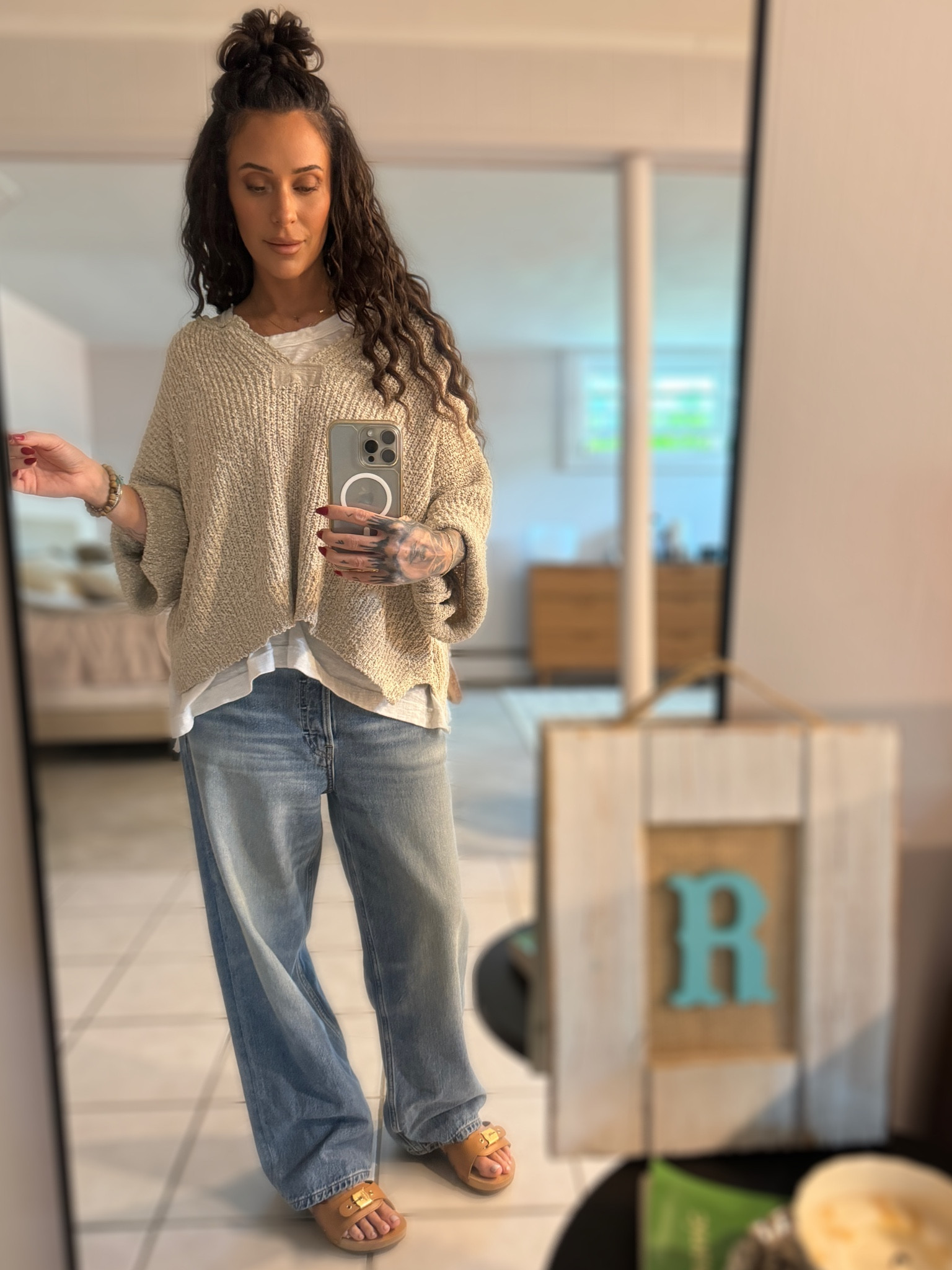 Casual Fall Outfit - loose fit sweater - jeans (I sized up in the jeans for a baggy fit) 

#LTKOver40 #LTKWorkwear #LTKStyleTip