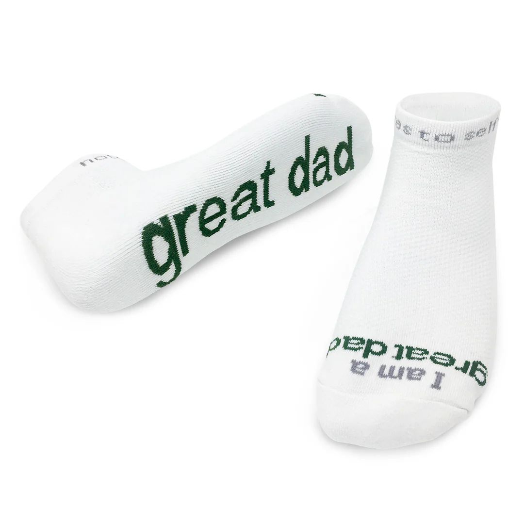 I am a great dad® white low-cut men's socks | notes to self
