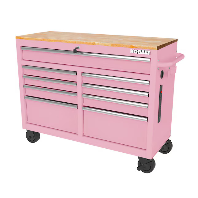 Kobalt 46.1-in L x 37.2-in H 9 -Drawers Rolling Pink Wood Work Bench Lowes.com | Lowe's