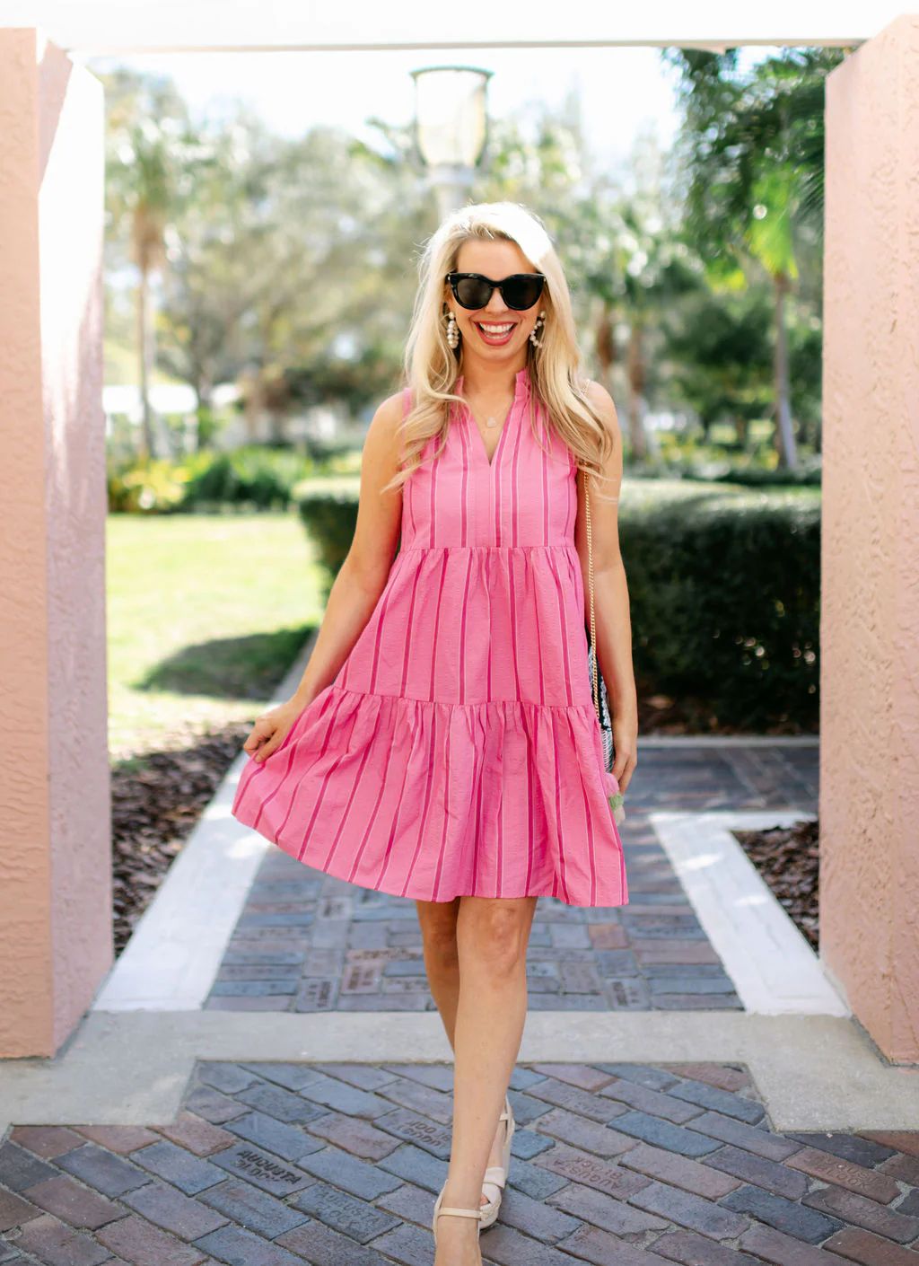 The Annika Dress in Candy Pink Seersucker | Duffield Lane