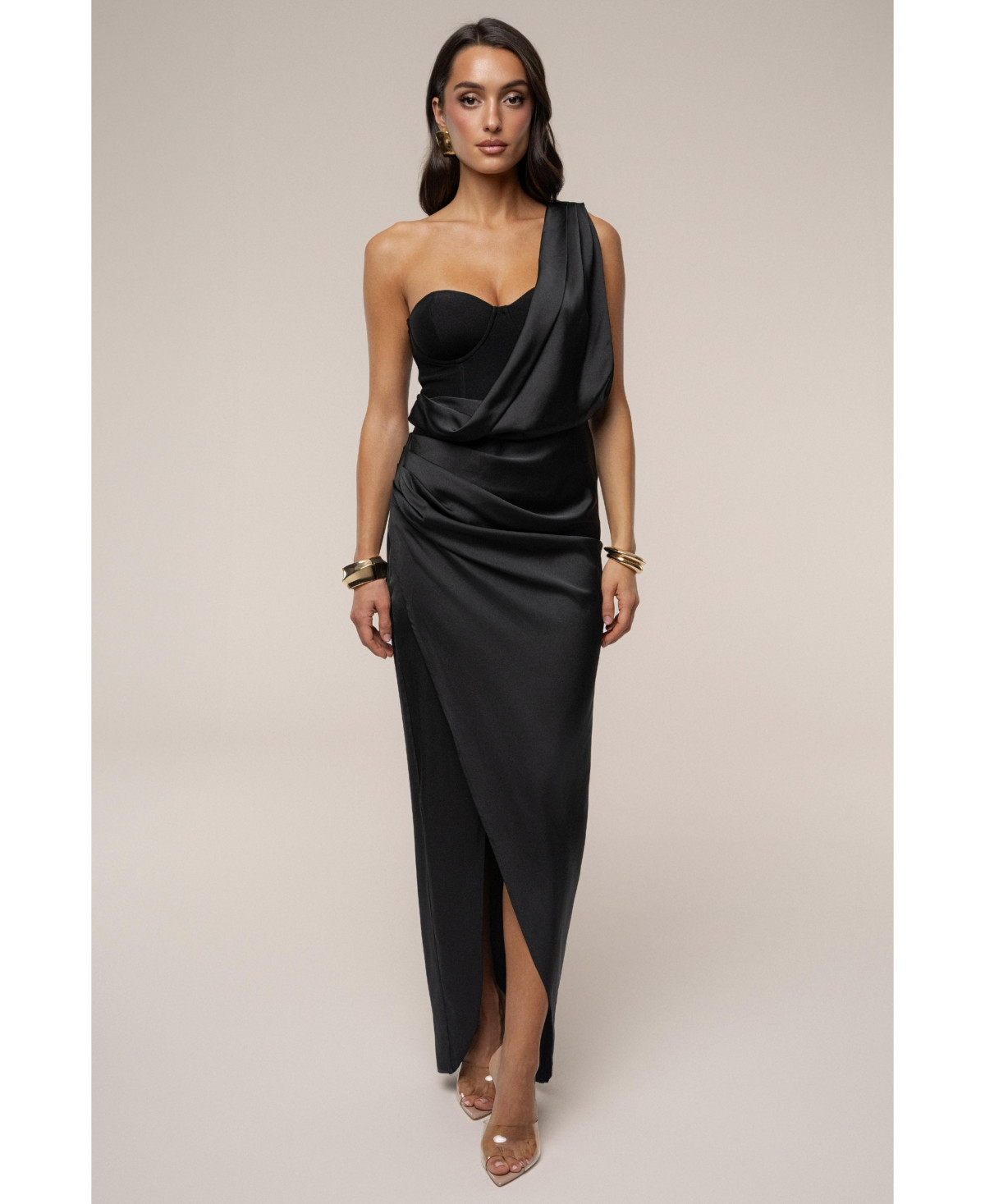 Jluxlabel Women's Draped Radiance Maxi Dress - Black | Macy's