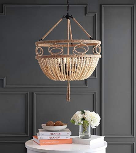 Safavieh PND4085A Whitley Bohemian Adjustable Beaded Tassel 4-Light (LED Bulbs Included) Pendant, Br | Amazon (US)