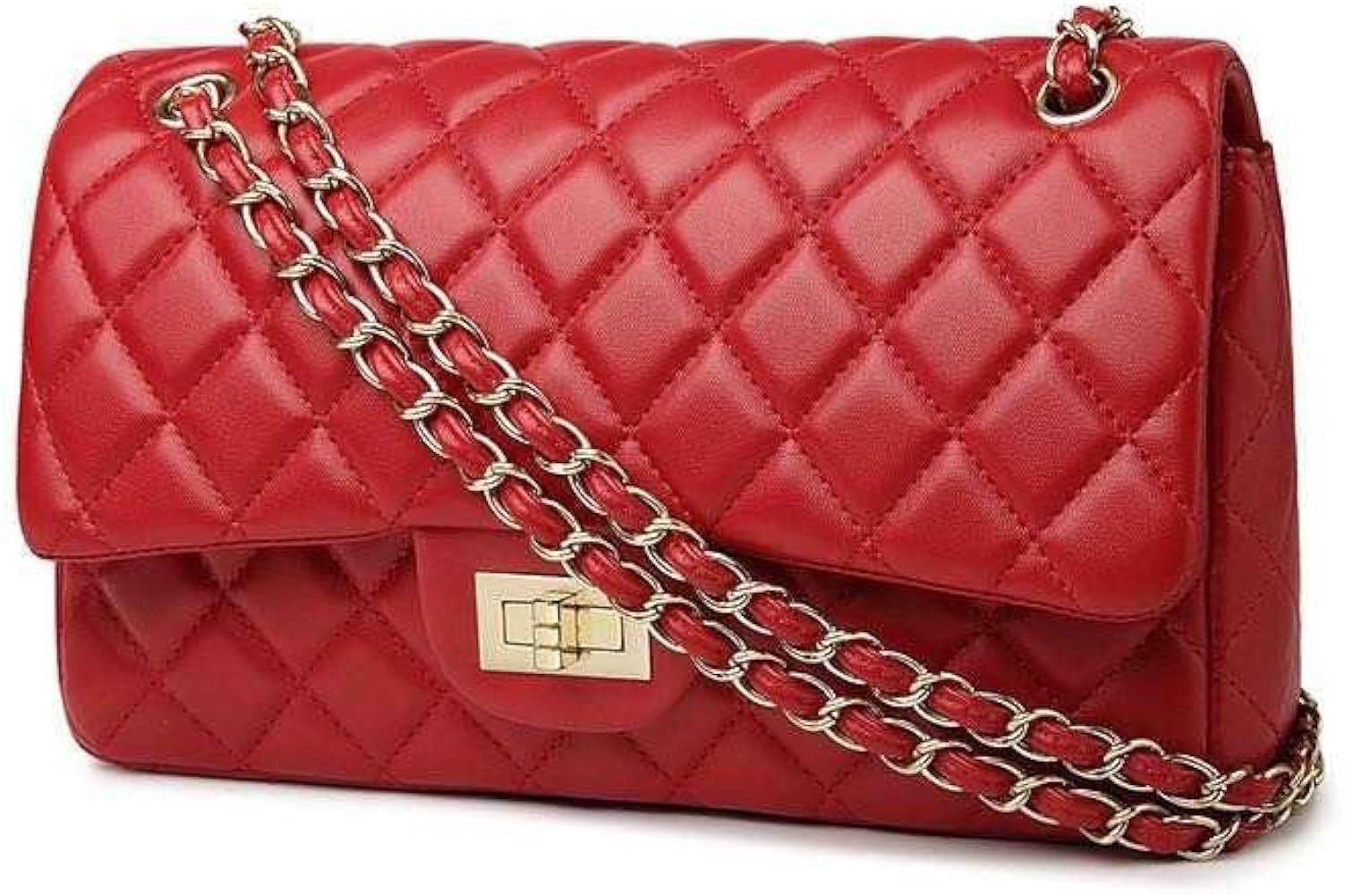 Fashion Trendy Ladies Side Bags Small Chain Leather Fabric Women Purse Handbags Shoulder Bags | Amazon (US)