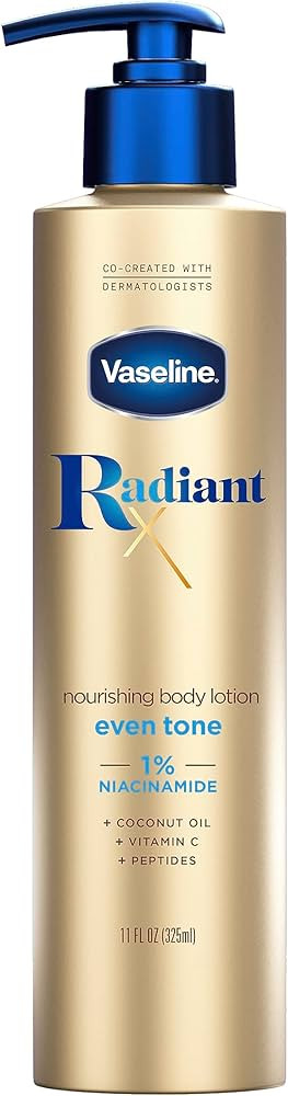 Vaseline Radiant X Even Tone Nourishing Body Lotion With 1% Niacinamide, Coconut Oil, Vitamin C, ... | Amazon (US)