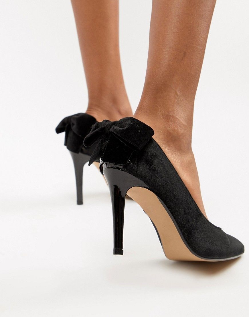 Head Over Heels Ashleigh Bow Pointed Heels-Black | ASOS (Global)