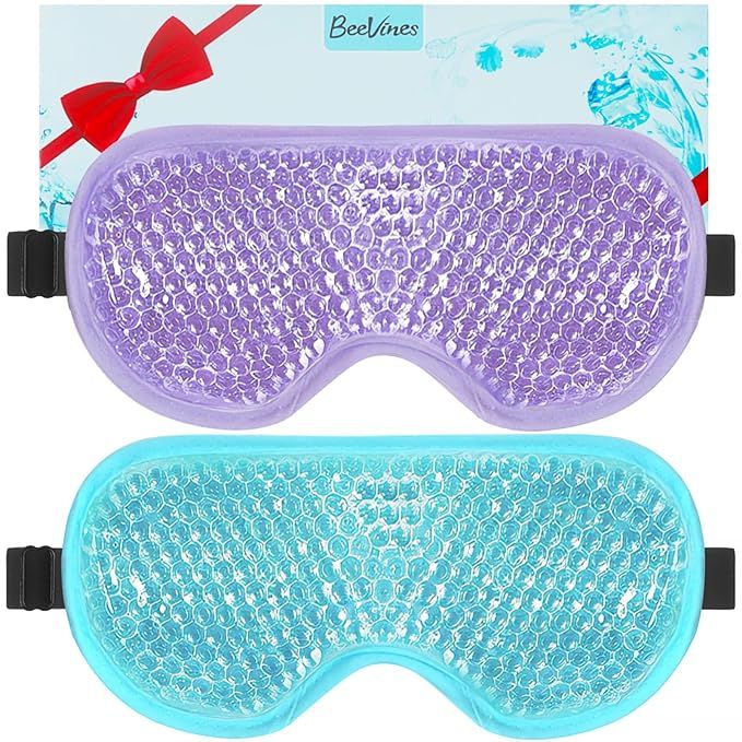BeeVines Gel Eye Mask, 2 Pack Cooling Ice Sleeping Masks for Puffy Eyes for Men & Women, Cold & W... | Amazon (US)