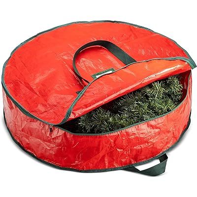 Christmas Wreath Storage Bag - 30" X 7" - Durable Tarp Material, Zippered, Reinforced Handle and Eas | Amazon (US)