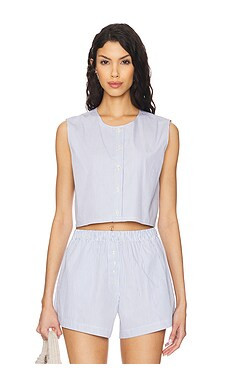 LESET Yoshi Crewneck Vest in Seaside Stripe from Revolve.com | Revolve Clothing (Global)