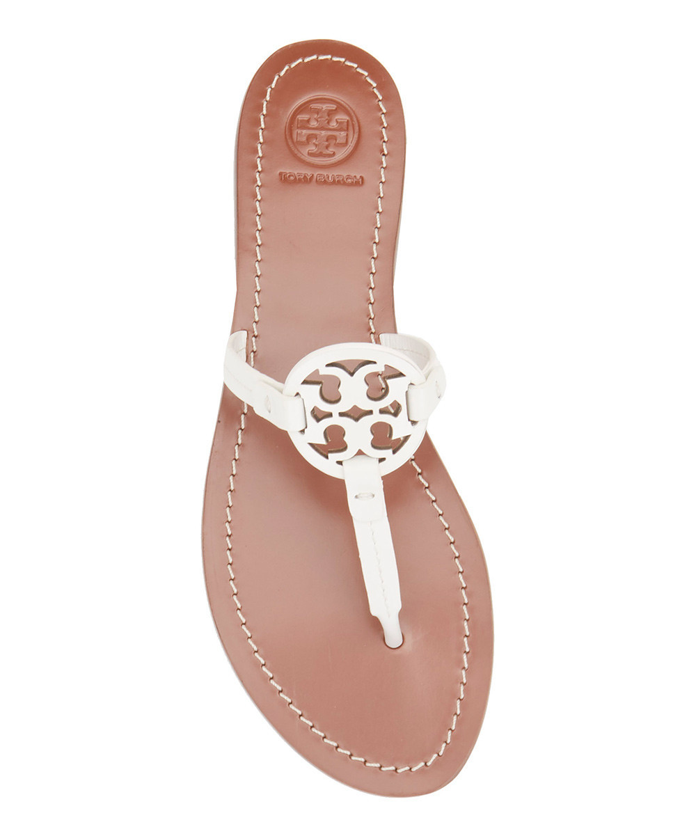 Tory Burch Women's Sandals IVORY - Ivory Mini Miller Gabriel Leather Sandal | Zulily