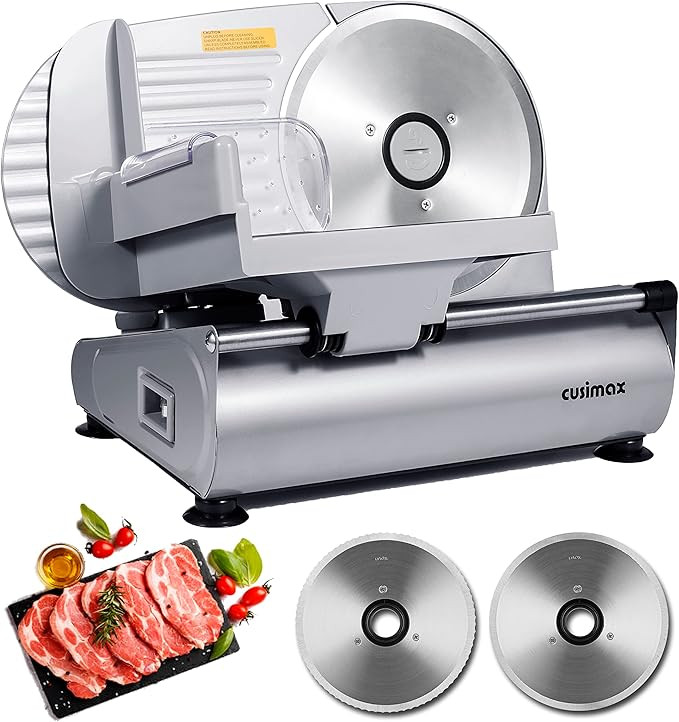 Meat Slicer, CUSIMAX 200W Electric Deli Food Slicer with Two 7.5” Removable Stainless Steel Bla... | Amazon (CA)