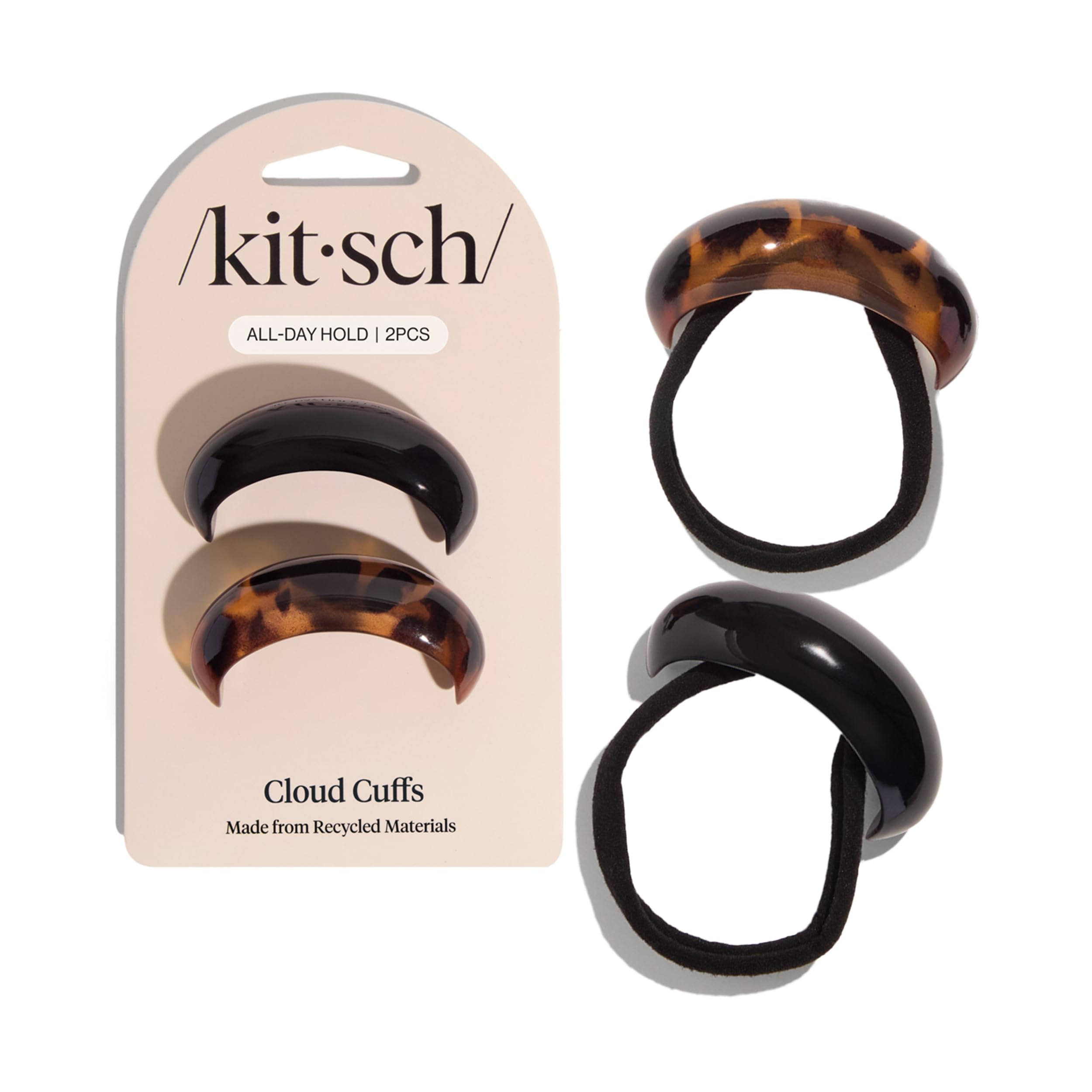 Kitsch Medium Hair Cuffs for Braids & Ponytails - Sleek Hair Ties No Damage for Women | Recycled ... | Amazon (US)