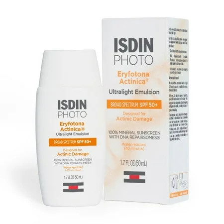 ISDIN Eryfotona Actinica Zinc Oxide and 100% Mineral Sunscreen Broad Spectrum SPF 50+ No White Cast Suitable for Sensitive Skin travel-size (1.7 Fl Oz) | Walmart (US)