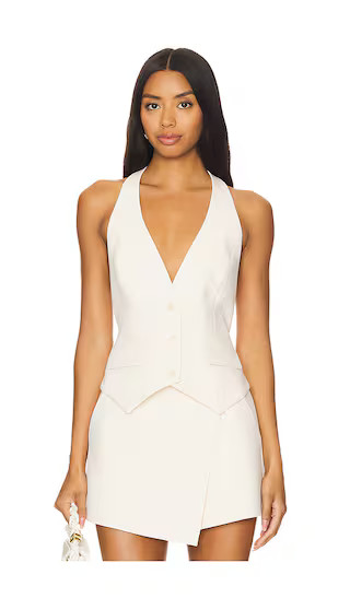 Irena Tailored Open Back Vest in Rice | Revolve Clothing (Global)