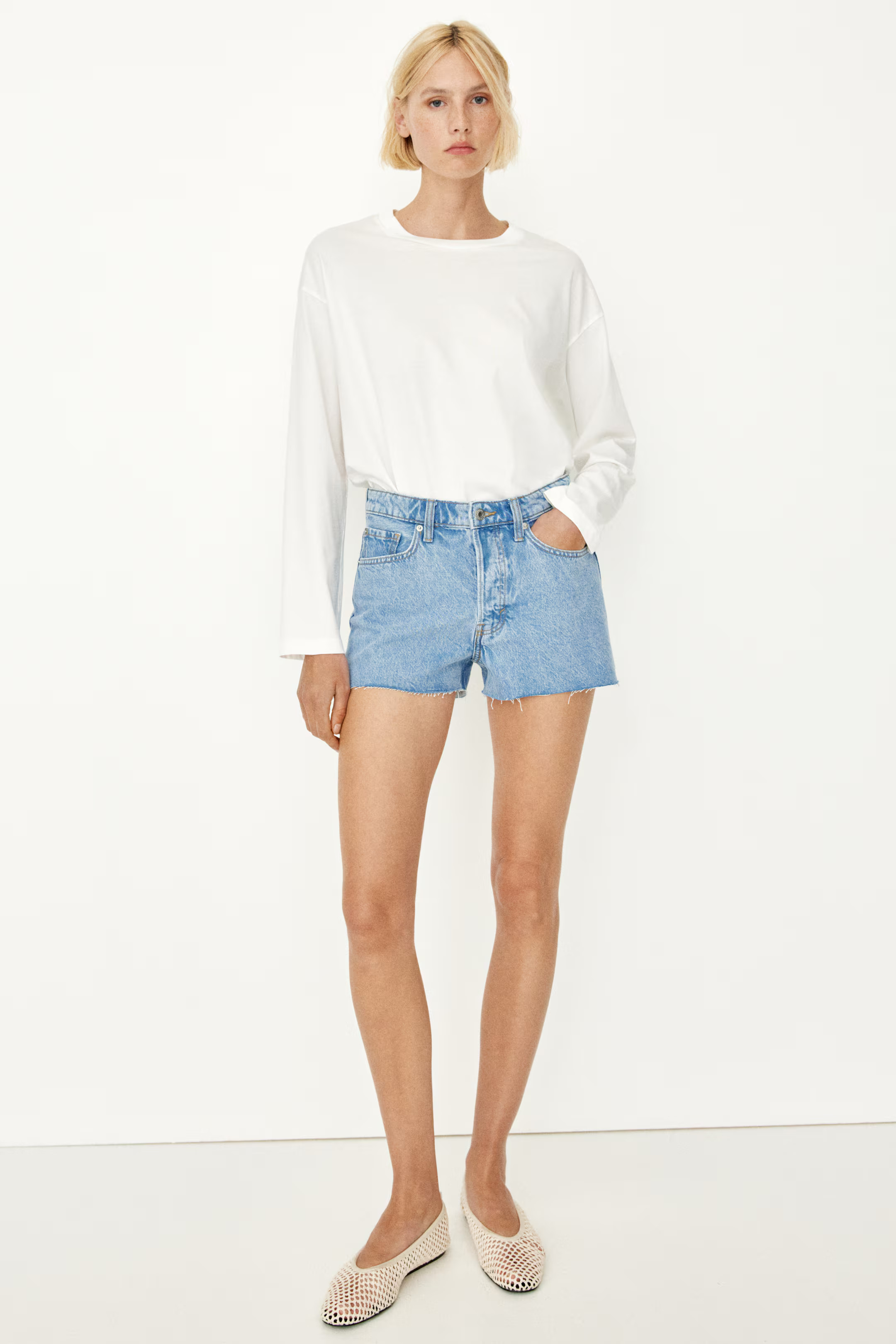 High-Waist Denim Shorts | H&M (US + CA)