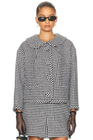 Marc Jacobs Gingham Tweed Jacket in Black | FWRD 
