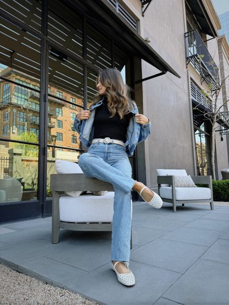 🚨SALE ALERT! 🚨 20% off Madewell faves only in the LTK app!
Nothing beats a classic denim outfit. You can easily swap your accessories to
incorporate trends or for different occasions. These studded ballet flats are the perfect spring shoe in my opinion! I loved this belt to coordinate with the silver studs on the shoes. The 90s straight jean fits so well (I sized up one since I'm pregnant) & is so comfortable. Highly recommend them!

#LTKsalealert #LTKxMadewell