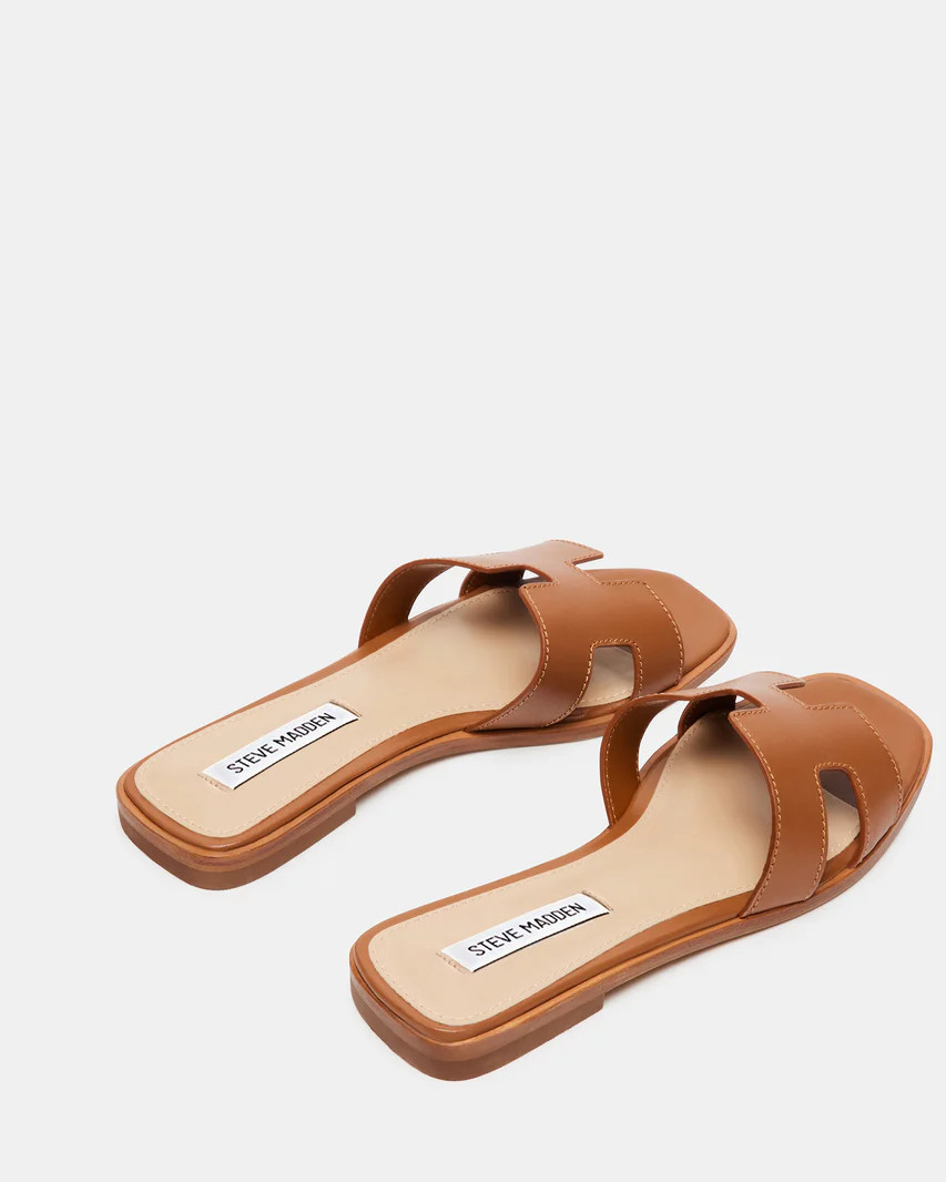 HADYN Cognac Leather Sandal | Women's Designer Sandals | Steve Madden (US)