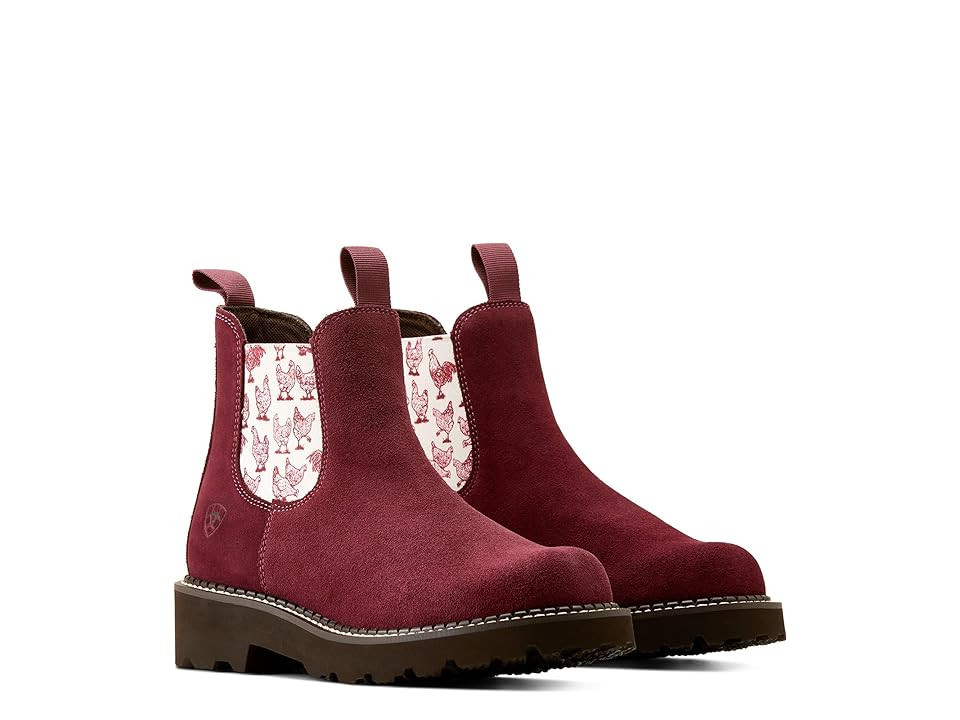 Ariat Fatbaby Twin Gore Western Boots Women's Shoes Burgundy Suede : 6.5 B - Medium, Leather | Zappos