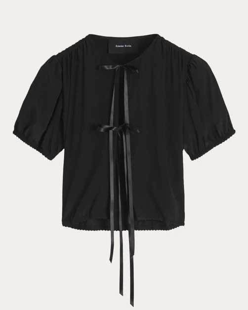 RIbbon Tie Crepe de Chine Blouse | Olivela