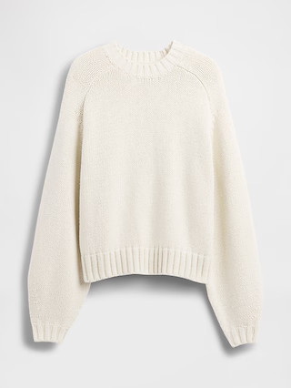 Cotton-Blend Relaxed Crewneck Sweater | Gap (US)