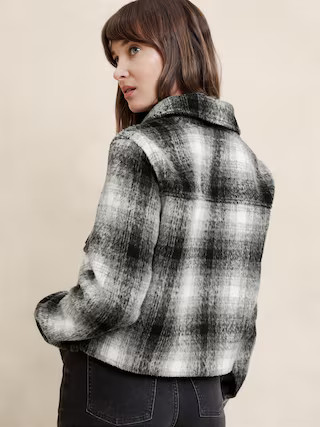 Plaid Cropped Jacket | Banana Republic Factory