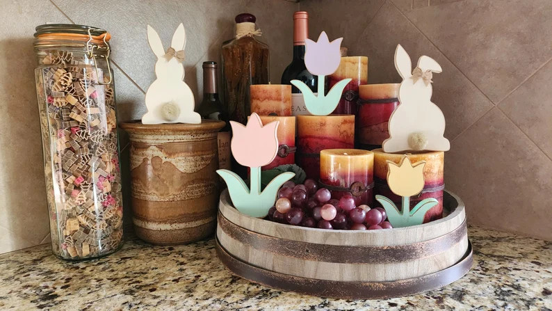 Rustic Wood Tulips: Farmhouse Spring Decor - Etsy | Etsy (US)