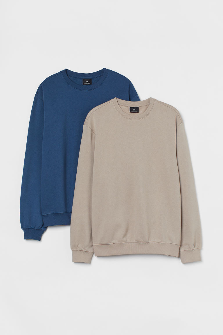 H & M - 2-pack Relaxed Fit Sweatshirts - Blue | H&M (US + CA)