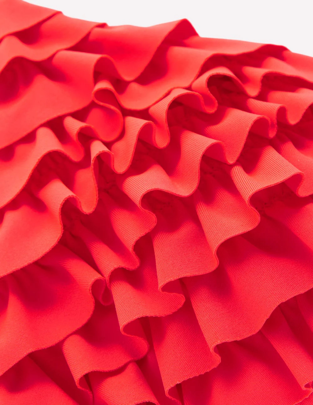 Ruffle Bikini Top-Fiery Coral | Boden (US)