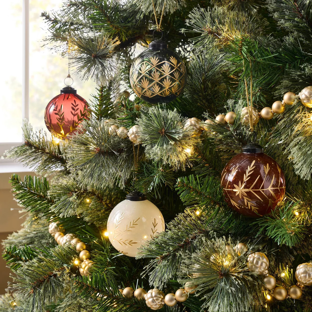 Set of 4 Etched Motif Tree Ornaments - Threshold\u2122 designed with Studio McGee | Target