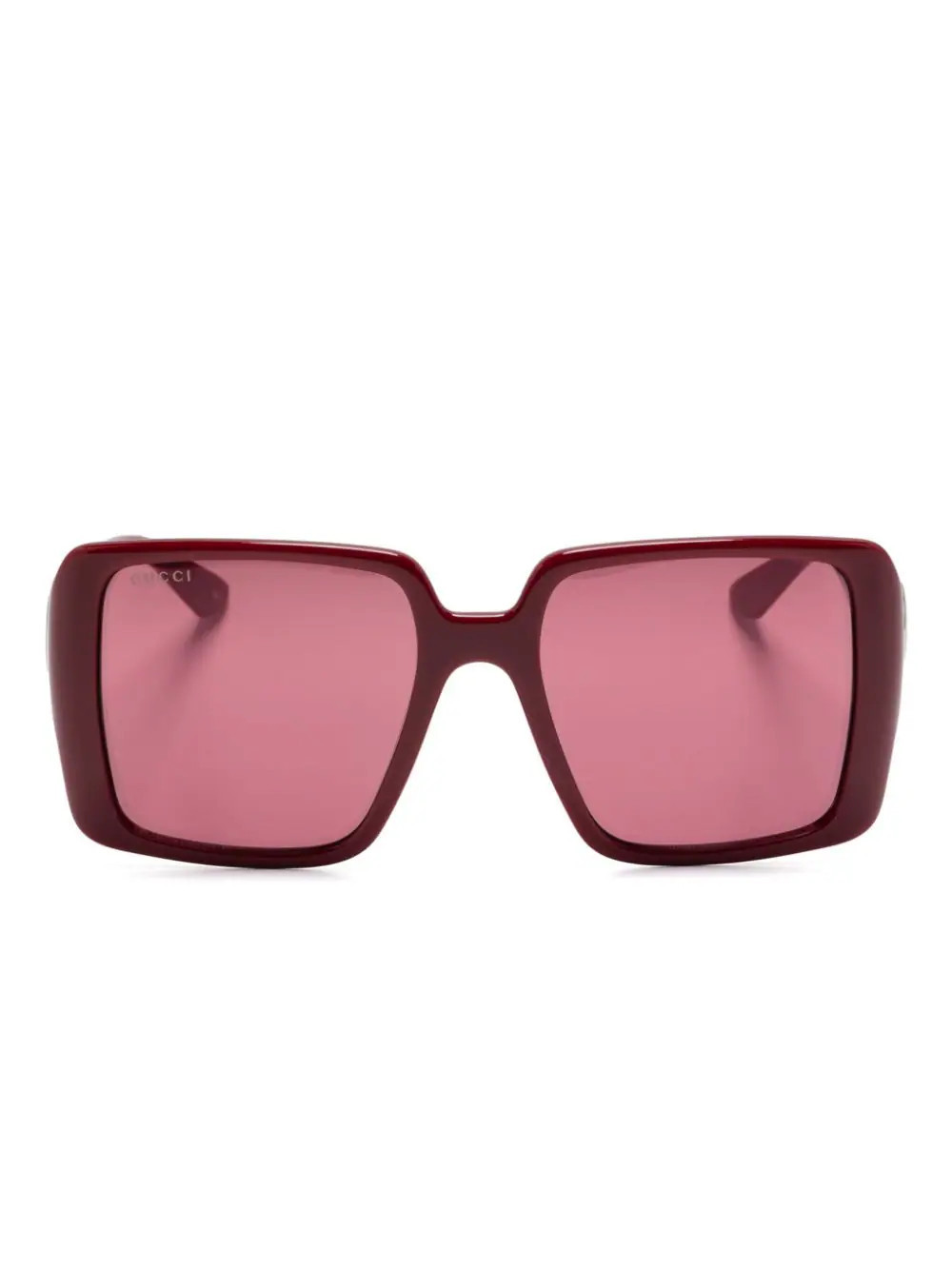 Gucci Eyewear oversize-frame sunglasses - Red | Farfetch Global