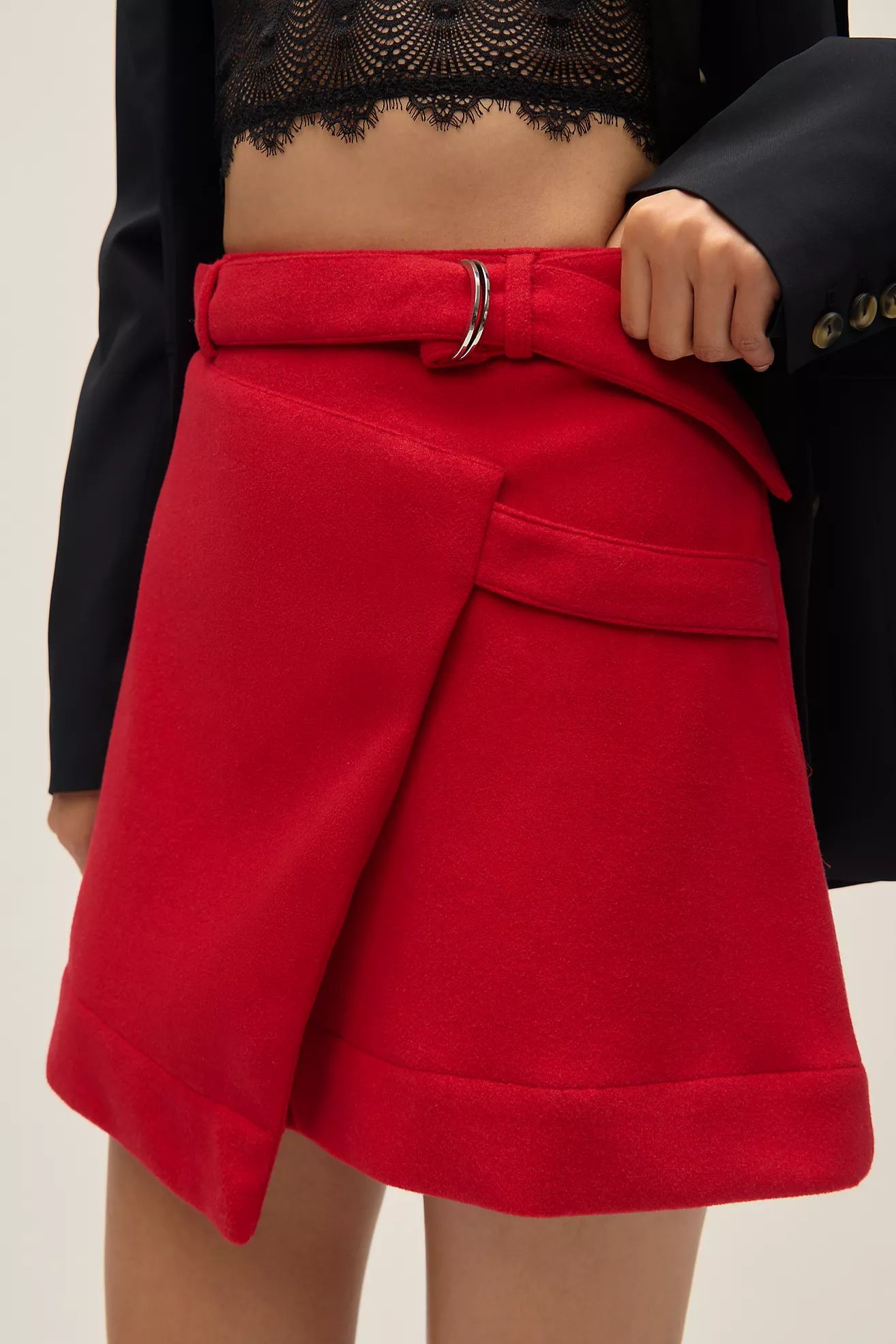 Maeve Belted Wrap Mini Skirt | Anthropologie (US)