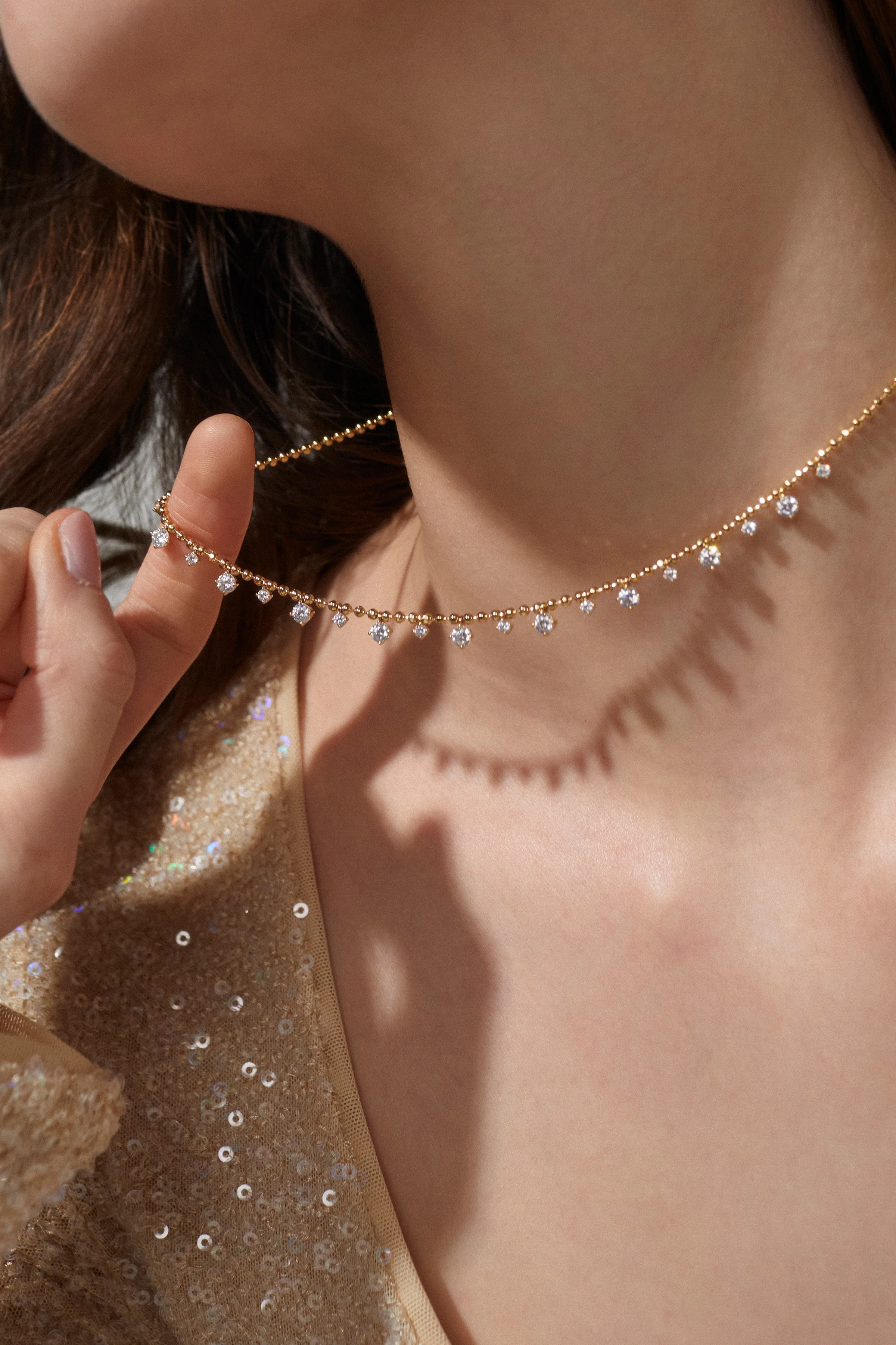 TWILIGHT CZ SHAKY COLLAR NECKLACE | NADRI