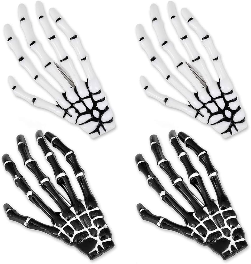 DS. DISTINCTIVE STYLE 2 Pairs Korean Style Gothic Skeleton Hands Bone Hair Clips - Fashion Punk R... | Amazon (US)