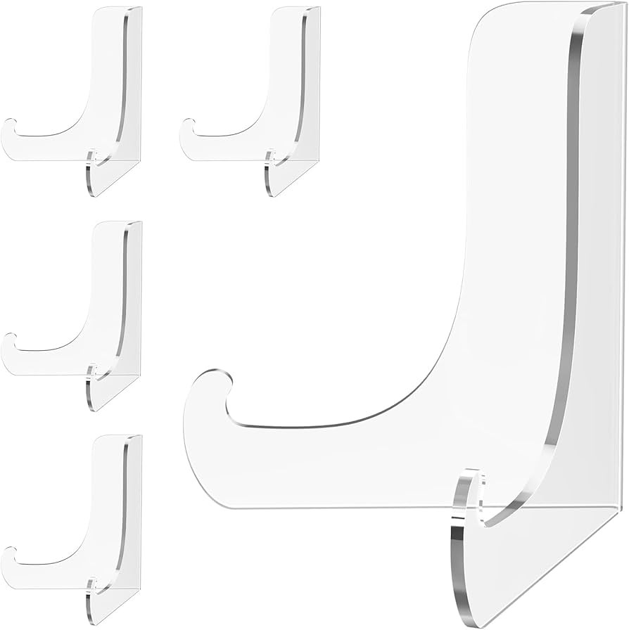 5 Pack Acrylic Display Stand, Plate Stand for Display, Clear Easel Stand, Display Holder for Card... | Amazon (US)