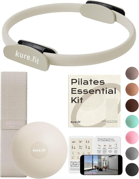 Matching-color Pilates ball, Pilates ring, resistance bands, Pilates accessories, video tutorials... | Amazon (US)