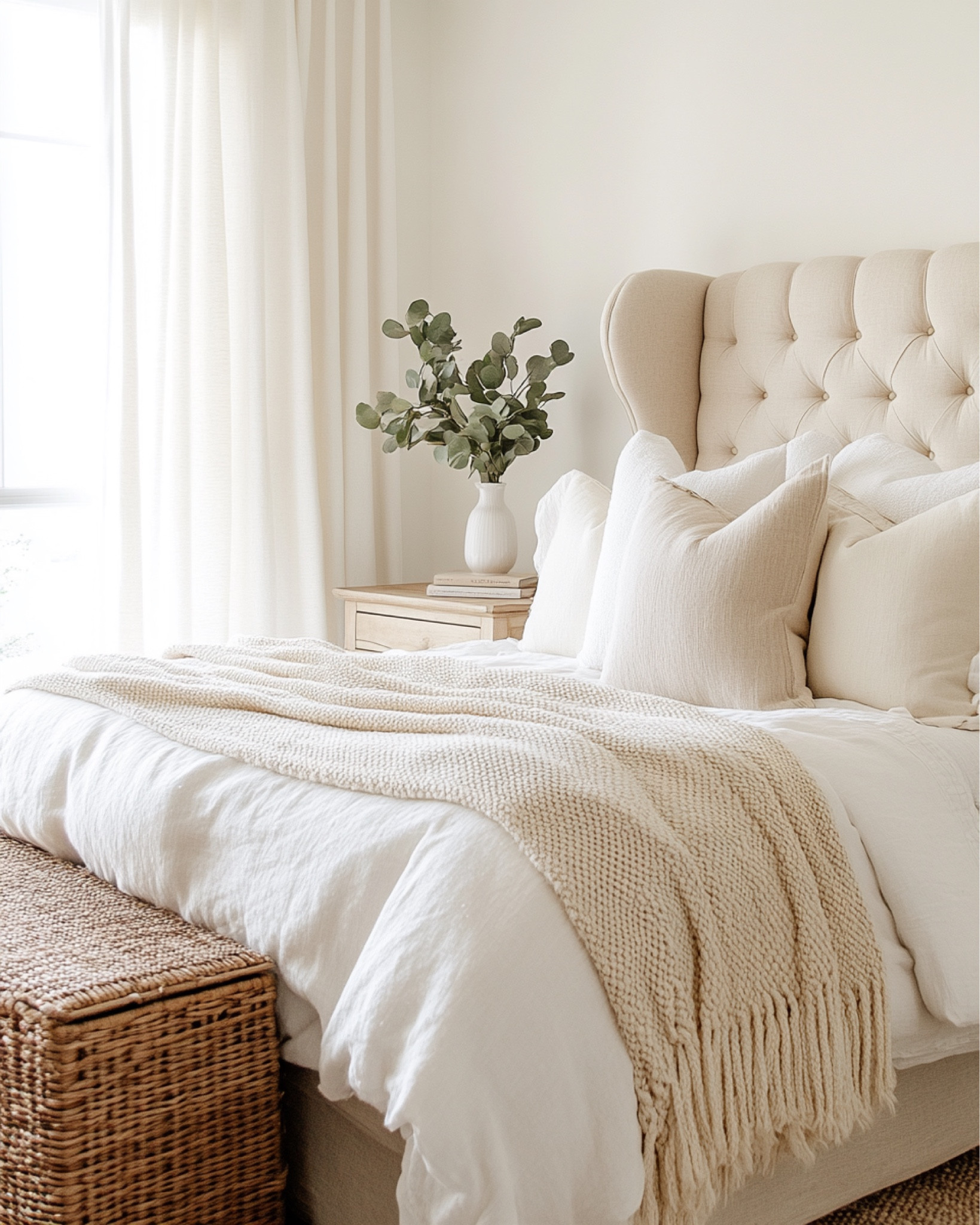 the bed frame that changed my entire bedroom 🤍
cream tufted wingback headboard, chunky knit throw, linen duvet, pitcher vase, eucalyptus stems, ceramic lamp, jute rug — this is the bedroom refresh that makes the whole room feel intentional.
cozy neutral bedroom decor and bedroom inspo on a real budget.
Wayfair finds. Amazon home finds. Target finds. 🤍


#LTKmomlife #LTKSaleAlert #LTKHome