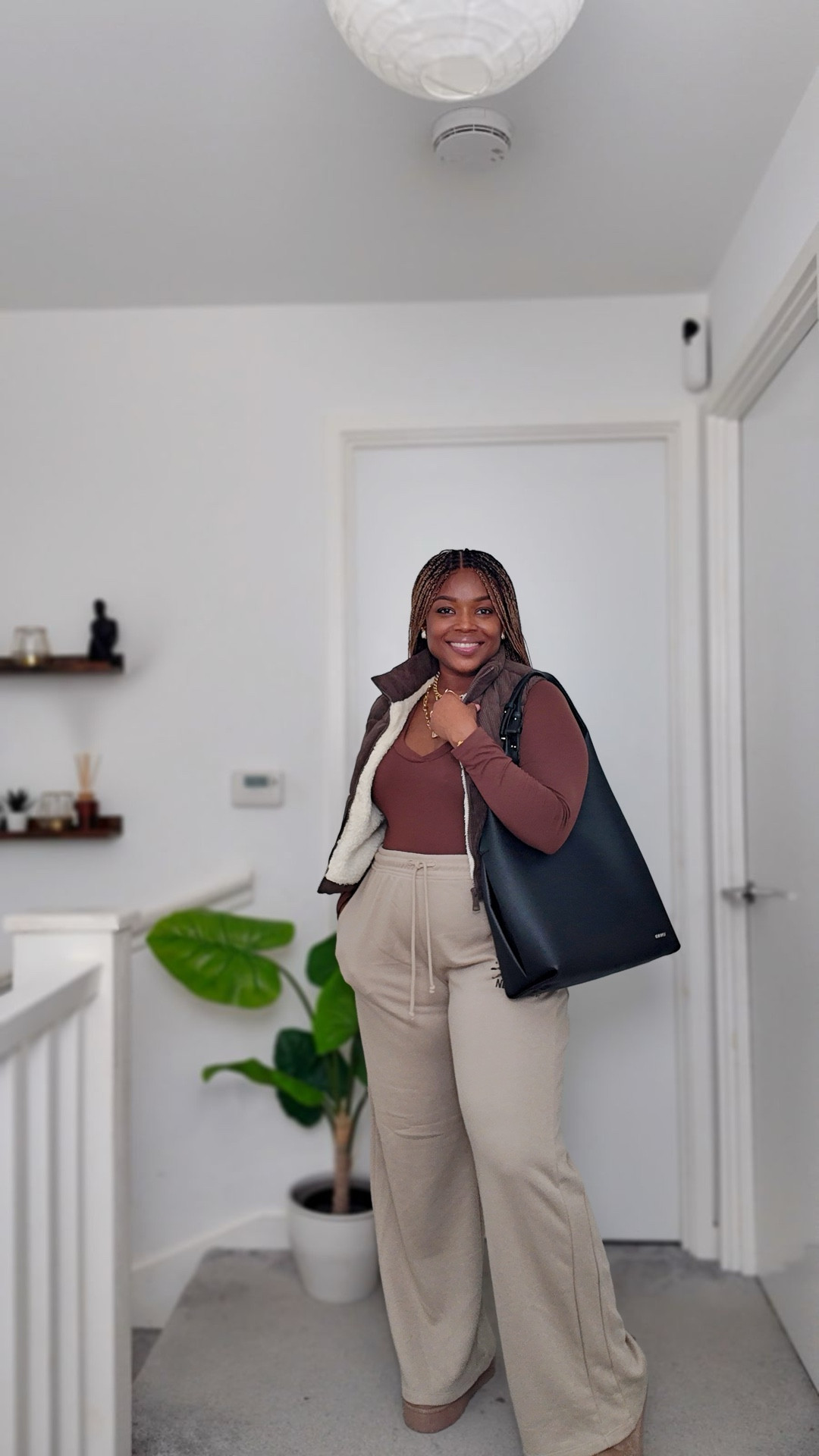 Wear bodysuit in size M and joggers in XL for loose fit. 

#LTKplussize #LTKtravel #LTKautumn