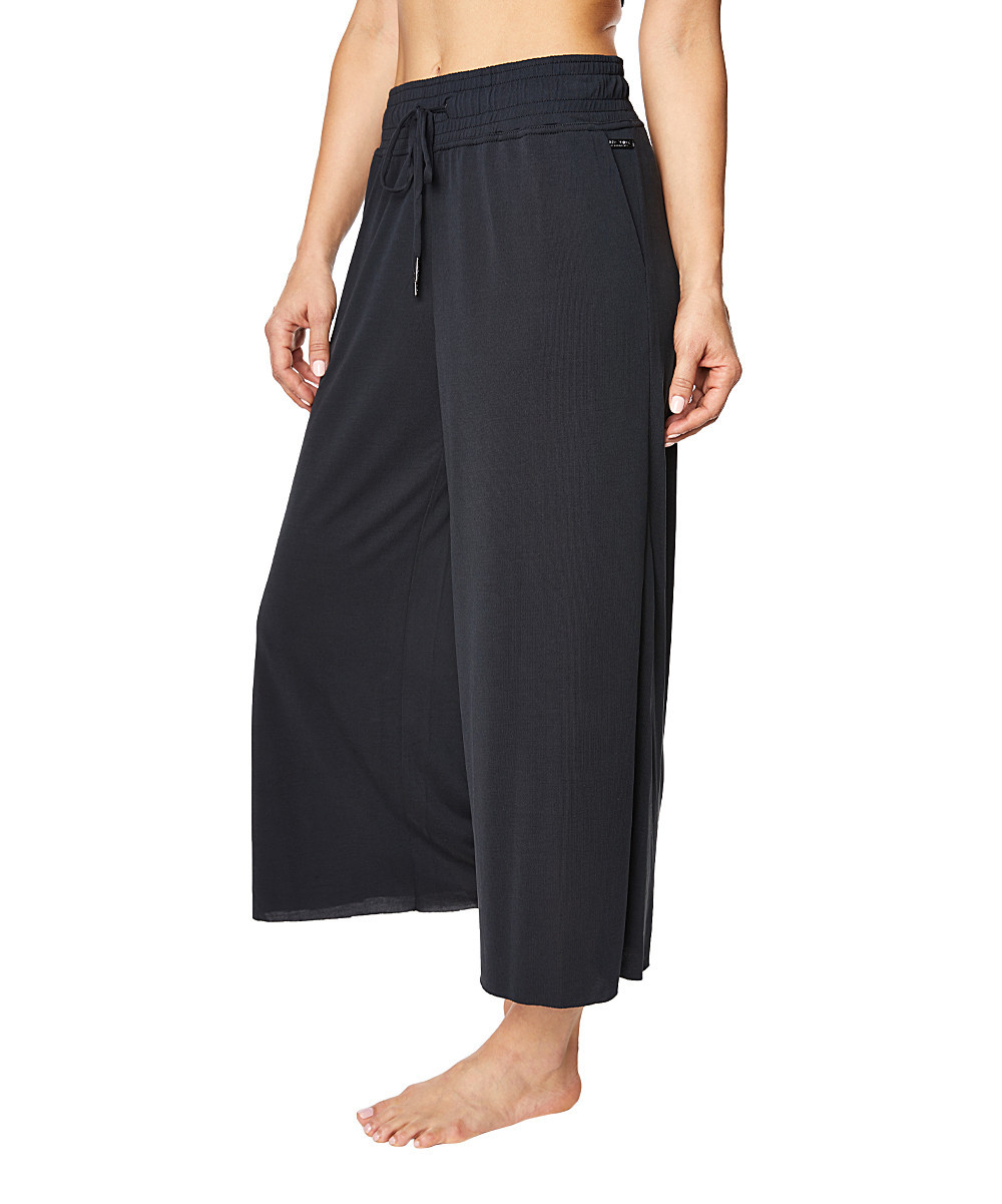 Betsey Johnson Women's Casual Pants BLK - Black Wide-Leg Cropped Pants - Women | Zulily