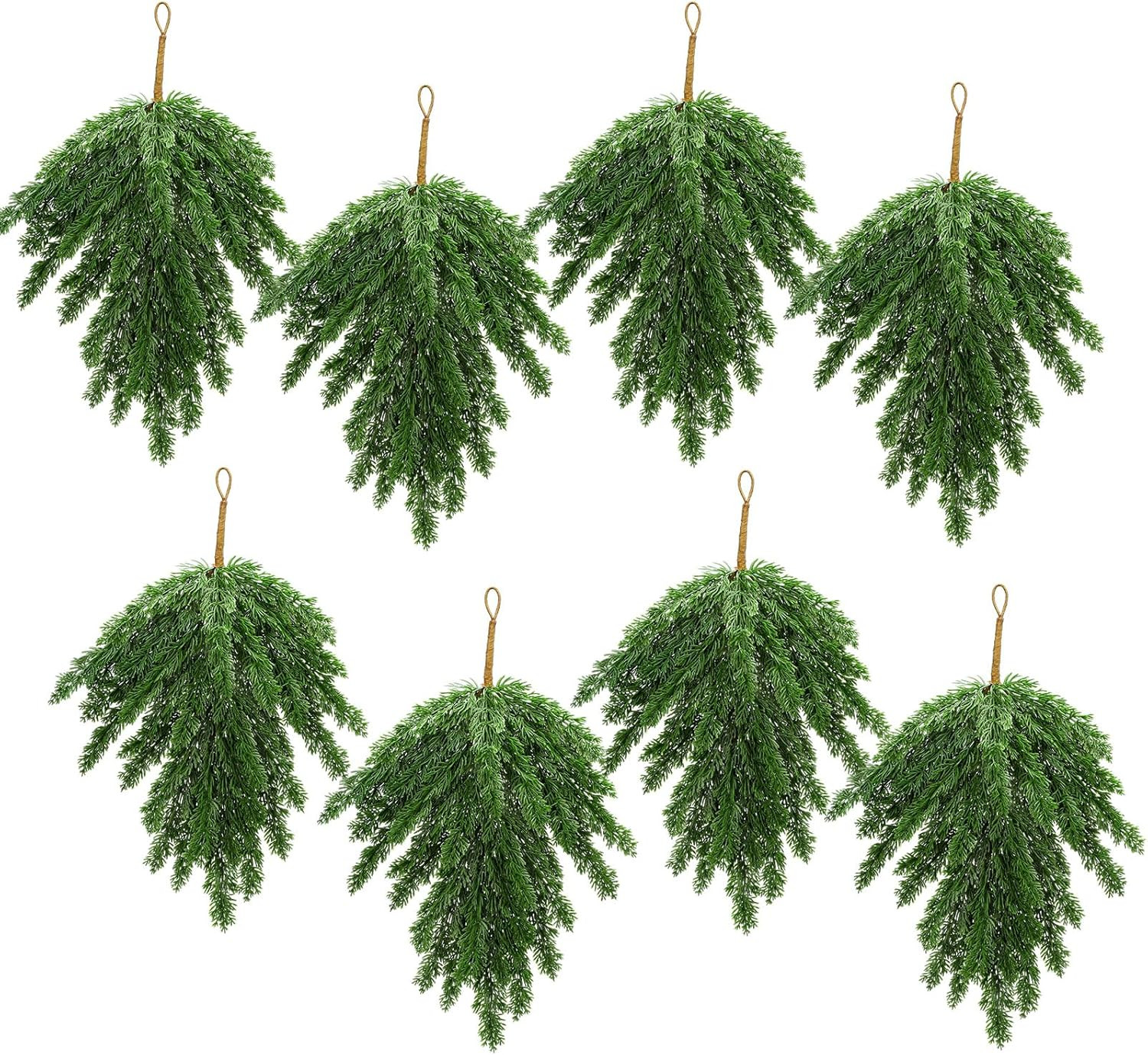 Zomiboo 8 Pcs Mixed Pine Artificial Christmas Teardrop Swag Xmas Wreath Garland Christmas Pine Gr... | Amazon (US)