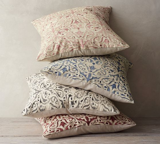 Reilley Embroidered Pillow | Pottery Barn (US)